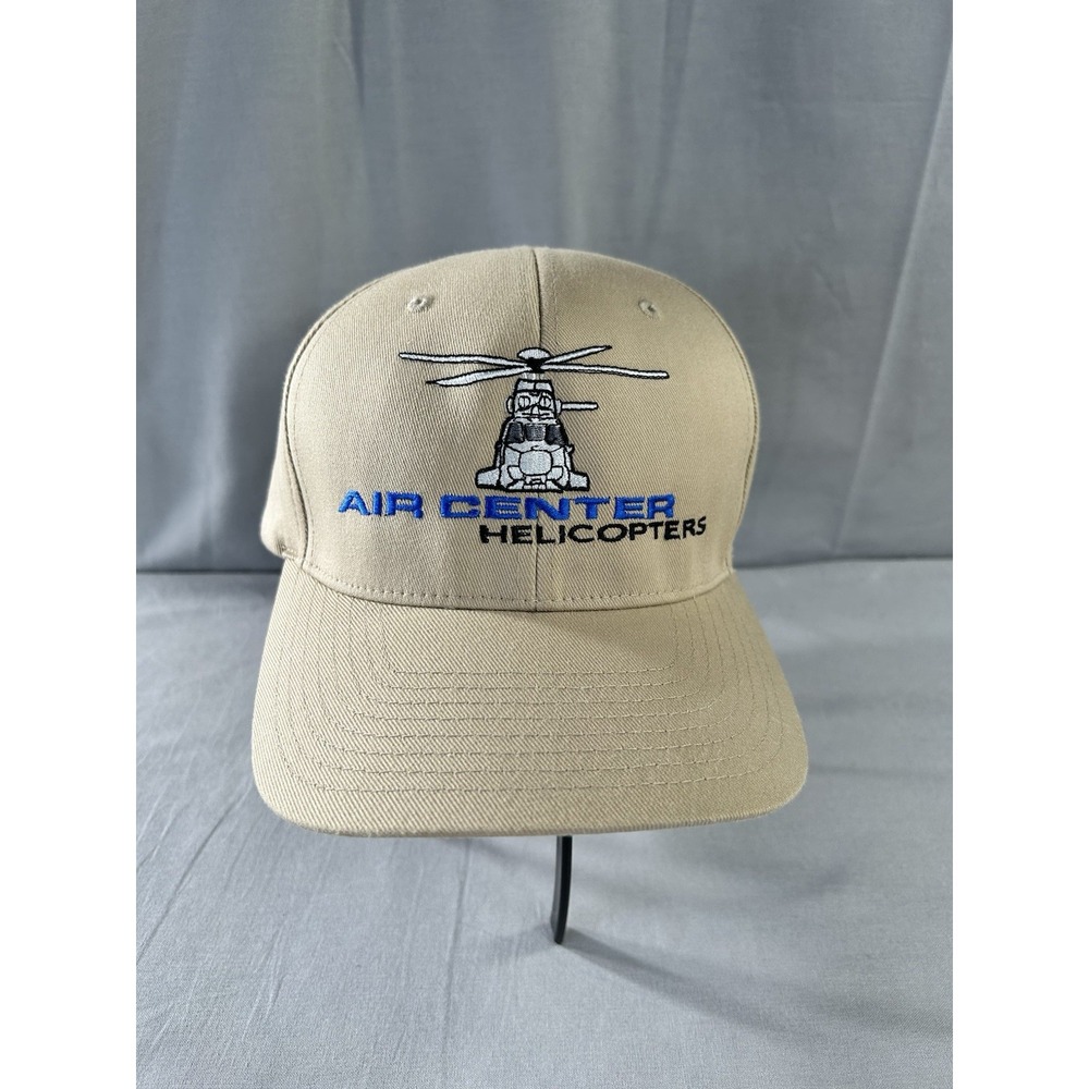 Air Center Helicopters Flexfit Khaki Hat L/XL Outdoors Embroidered Logo